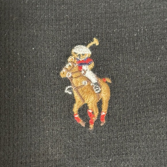 Polo Ralph Lauren Polo Bear Thermal Sleepwear Shirt Men XL Black Cotton Lounge - Picture 7 of 11